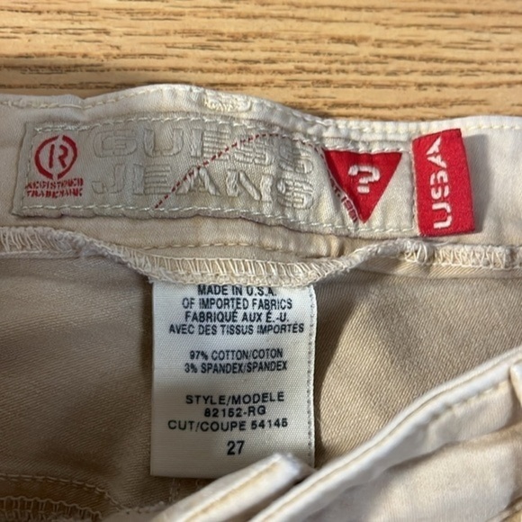 Guess flare khaki cotton pants size 27 waist - Picture 3 of 5